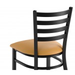 Lancaster Table & Seating Black Finish Ladder Back Chair with 2 1/2 Lancaster Table & Seating Black Finish Ladder Back Chair with 2 1/2