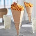 Carnival King 20 oz. Kraft Square Cardboard Fry Cone - 500/Case Carnival King 20 oz. Kraft Square Cardboard Fry Cone - 500/Case