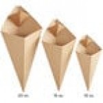 Carnival King 20 oz. Kraft Square Cardboard Fry Cone - 500/Case Carnival King 20 oz. Kraft Square Cardboard Fry Cone - 500/Case