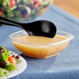 Visions 12 oz. Clear PET Plastic Square Catering / Serving Bowl - 125/Pack