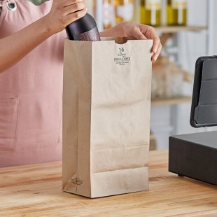 Duro 16 lb. Natural Kraft Paper Bag - 500/Bundle Duro 16 lb. Natural Kraft Paper Bag - 500/Bundle