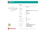 Inline Plastics Safe-T-Fresh 17.9 oz. Tamper-Resistant, Tamper-Evident Square Hinged 4-Compartment Deep Snack Container - 252/Case