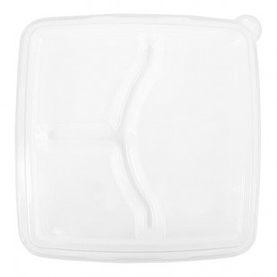 Fineline Conserveware Clear PETE 3-Section Flat Lid for 9 Fineline Conserveware Clear PETE 3-Section Flat Lid for 9