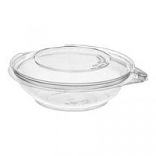 Inline Plastics Safe-T-Fresh 16 oz. Tamper-Resistant, Tamper-Evident Bowl with Hinged Dome Lid - 240/Case Inline Plastics Safe-T-Fresh 16 oz. Tamper-Resistant, Tamper-Evident Bowl with Hinged Dome Lid - 240/Case
