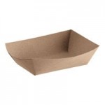 Bagcraft Packaging 300697 2 lb. EcoCraft Grease-Proof Natural Kraft Food Tray - 1,000/Case