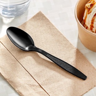 Choice Black Extra Heavy Weight Polystyrene Plastic Teaspoon - 1,000/Case Choice Black Extra Heavy Weight Polystyrene Plastic Teaspoon - 1,000/Case