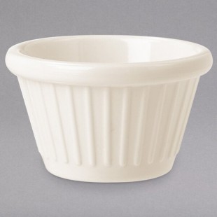 GET F-645-IV 4 oz. Ivory Fluted Melamine Ramekin - 48/Case