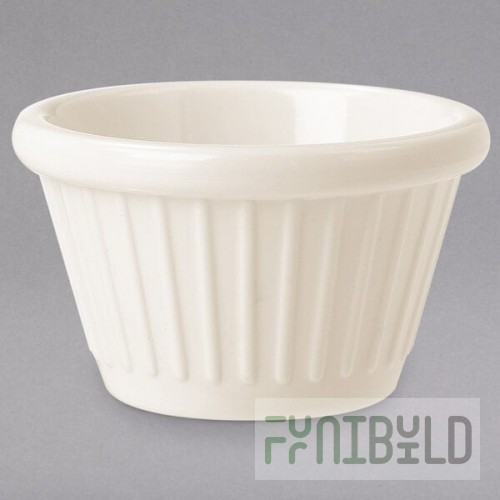 GET F-645-IV 4 oz. Ivory Fluted Melamine Ramekin - 48/Case