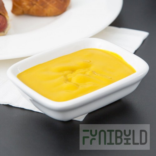 Tuxton BWZ-040B Healthcare 4 oz. Bright White Rectangle China Sauce Dish - 24/Case