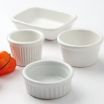 Tuxton BWZ-040B Healthcare 4 oz. Bright White Rectangle China Sauce Dish - 24/Case