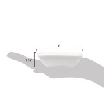 Tuxton BWZ-040B Healthcare 4 oz. Bright White Rectangle China Sauce Dish - 24/Case
