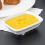 Tuxton BWZ-040B Healthcare 4 oz. Bright White Rectangle China Sauce Dish - 24/Case