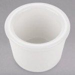 Tuxton BWZ-040B Healthcare 4 oz. Bright White Rectangle China Sauce Dish - 24/Case