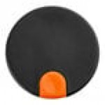 TableCraft 12671 Black Plastic Lid with Orange / Decaf Thumb Press for 17 oz. Coffee Carafe