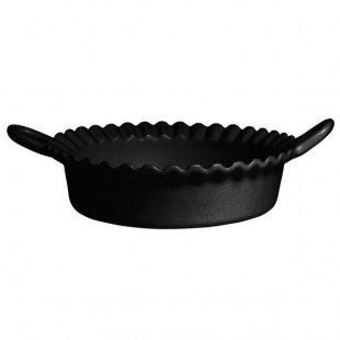 G.E.T. Enterprises CZ002-MOD-BB Bugambilia 1.6 Qt. Smooth MOD Finish Black Resin-Coated Aluminum Deep Mexican Cazuela