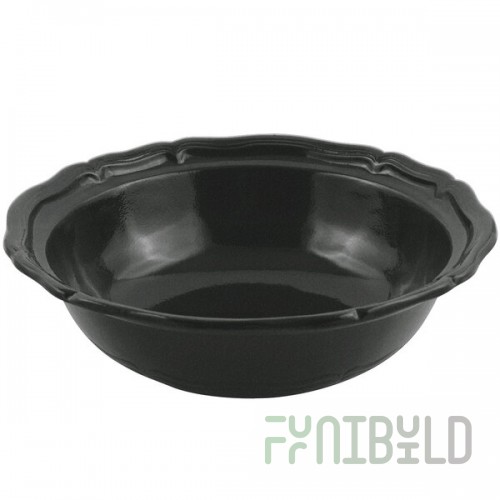 Bon Chef 9054 Queen Anne 10 Qt. Black Speckled Sandstone Finish Cast Aluminum Salad Bowl