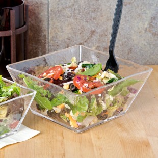 American Metalcraft CRGSQ73 58 oz. Square Clear Rain-Splashed Styrene Bowl American Metalcraft CRGSQ73 58 oz. Square Clear Rain-Splashed Styrene Bowl