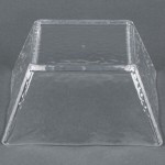 American Metalcraft CRGSQ73 58 oz. Square Clear Rain-Splashed Styrene Bowl