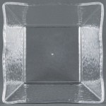 American Metalcraft CRGSQ73 58 oz. Square Clear Rain-Splashed Styrene Bowl