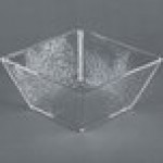 American Metalcraft CRGSQ73 58 oz. Square Clear Rain-Splashed Styrene Bowl
