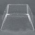 American Metalcraft CRGSQ73 58 oz. Square Clear Rain-Splashed Styrene Bowl