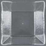 American Metalcraft CRGSQ73 58 oz. Square Clear Rain-Splashed Styrene Bowl