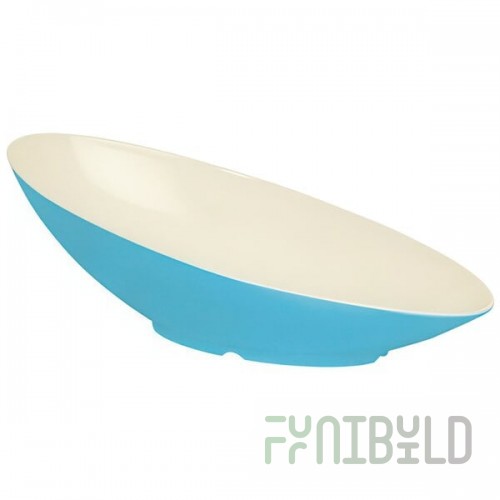 GET B-797-SE Keywest 1.1 Qt. Seabreeze Oval Slanted Melamine Bowl - 6/Case