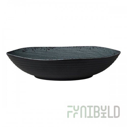 Creations Pompeii from Steelite International 4 Qt. Slate Melamine Round Shallow Bowl - 8/Case
