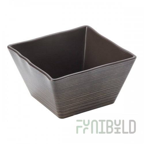 American Metalcraft 23 oz. Square Walnut Melamine Bowl