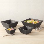 American Metalcraft 23 oz. Square Walnut Melamine Bowl