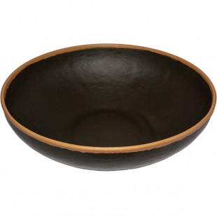 GET B-350-BR Pottery Market 10 Qt. Glazed Brown Melamine Bowl with Clay Trim - 3/Case