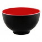 Elite Global Solutions JW452T 12 oz. Karma Black and Red Round Two-Tone Melamine Bowl - 6/Case