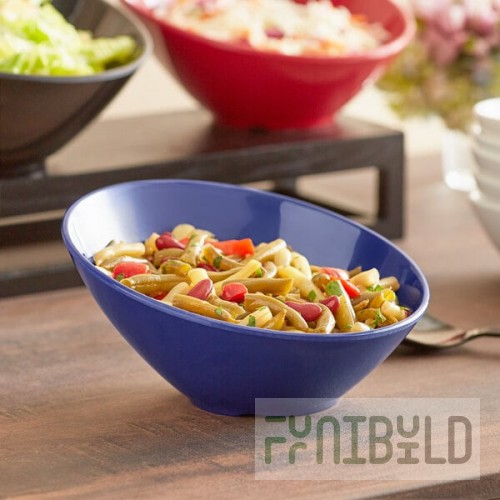 Acopa 20 oz. Blue Slanted Melamine Bowl