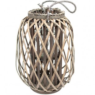 Kalalou Small Gray Willow Lantern Kalalou Small Gray Willow Lantern