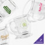 Acopa 16 oz. Customizable Clear Glass Cafe Mug - 12/Case