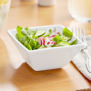 Acopa 8 oz. Square Bright White Porcelain Bowl - 36/Case Acopa 8 oz. Square Bright White Porcelain Bowl - 36/Case