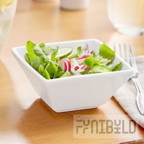 Acopa 8 oz. Square Bright White Porcelain Bowl - 36/Case