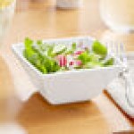 Acopa 8 oz. Square Bright White Porcelain Bowl - 36/Case Acopa 8 oz. Square Bright White Porcelain Bowl - 36/Case