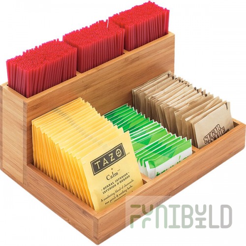 Cal-Mil 796-60 Bamboo Packet / Stirrer Organizer - 9