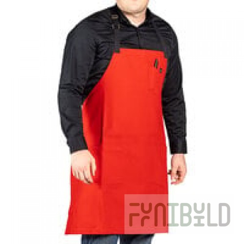 Acopa Hazleton Wine Customizable Heavy Weight Canvas Cross-Back Bib Apron with 3 Pockets - 29