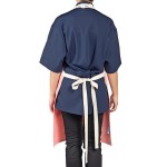 Uncommon Chef 3127 Coral Pink Customizable Poly-Cotton Avalanche Bib Apron with Natural Webbing and 3 Pockets - 34