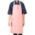 Uncommon Chef 3127 Coral Pink Customizable Poly-Cotton Avalanche Bib Apron with Natural Webbing and 3 Pockets - 34