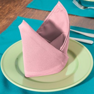 Intedge Pink 65/35 Polycotton Blend Cloth Napkins, 20