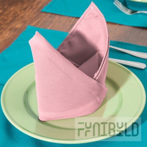 Intedge Pink 65/35 Polycotton Blend Cloth Napkins, 20