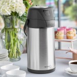 Acopa 2.2 Liter Stainless Steel Lined Airpot with Push Button