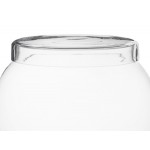 Acopa 5 Gallon Curved Glass Beverage Dispenser with Glass Lid and Wood Base