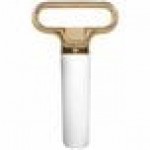 Franmara Ahh Super! Brass-Plated Two-Prong Customizable Cork Extractor with White Sheath 2126-24