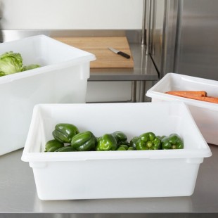 Rubbermaid® FG350000WHT White Polyethylene Food Storage Box - 26 Rubbermaid® FG350000WHT White Polyethylene Food Storage Box - 26