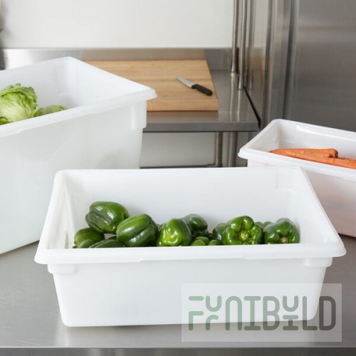 Rubbermaid® FG350000WHT White Polyethylene Food Storage Box - 26