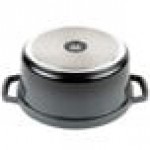 GET Heiss 2.5 Qt. Gray Enamel Coated Cast Aluminum Round Dutch Oven with Lid CA-011-GR/BK/CC GET Heiss 2.5 Qt. Gray Enamel Coated Cast Aluminum Round Dutch Oven with Lid CA-011-GR/BK/CC
